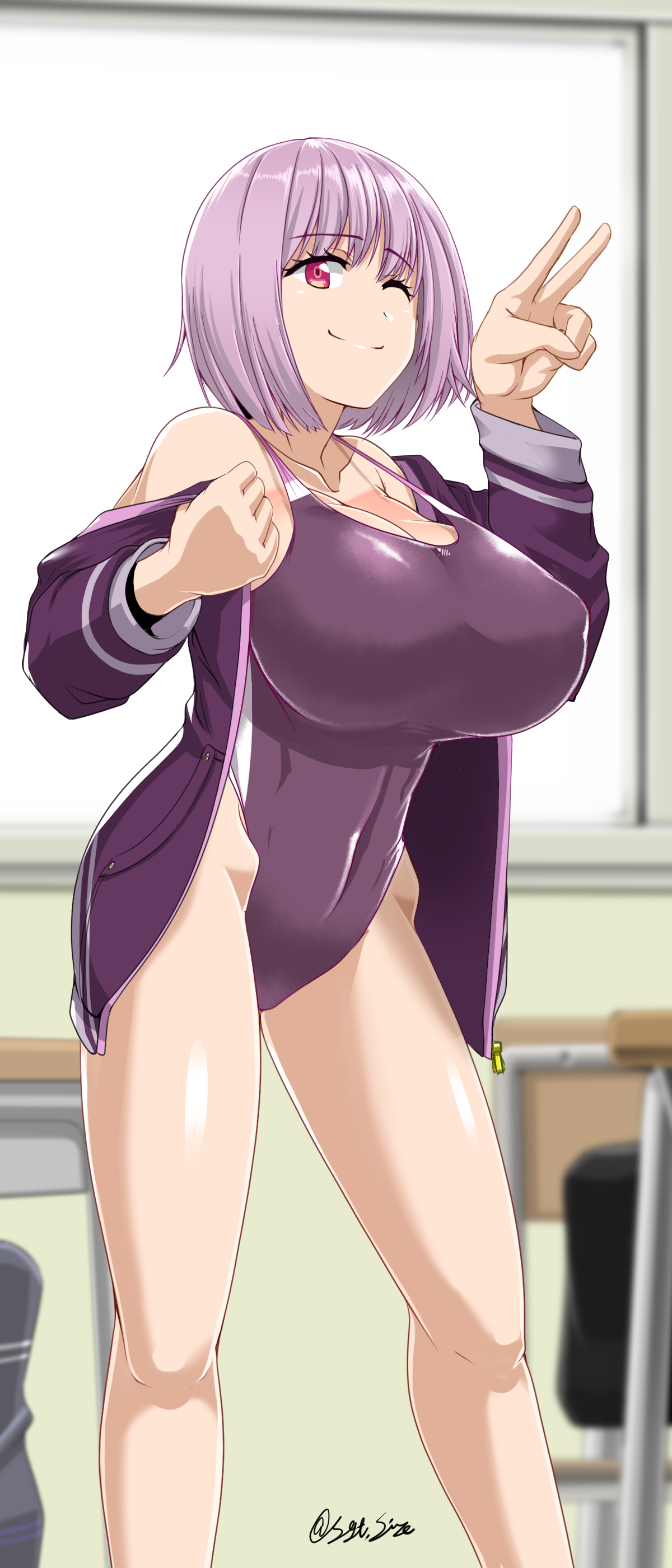 1girls, big breasts, bob cut, breasts, female, female focus, female only, shinjou akane, short hair, ssss.gridman, tagme