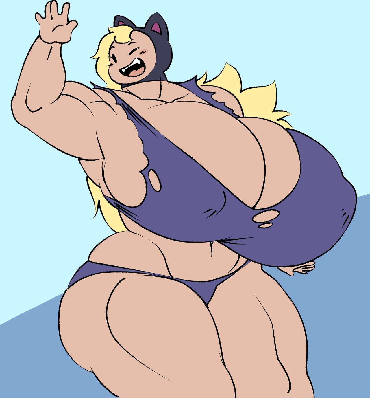 1girls, adventure time, angstrom, breasts, cartoon network, female, female focus, female only, huge breasts, human, hyper, hyper breasts, muscular, muscular female, nipple bulge, susan strong, thick thighs, wide hips