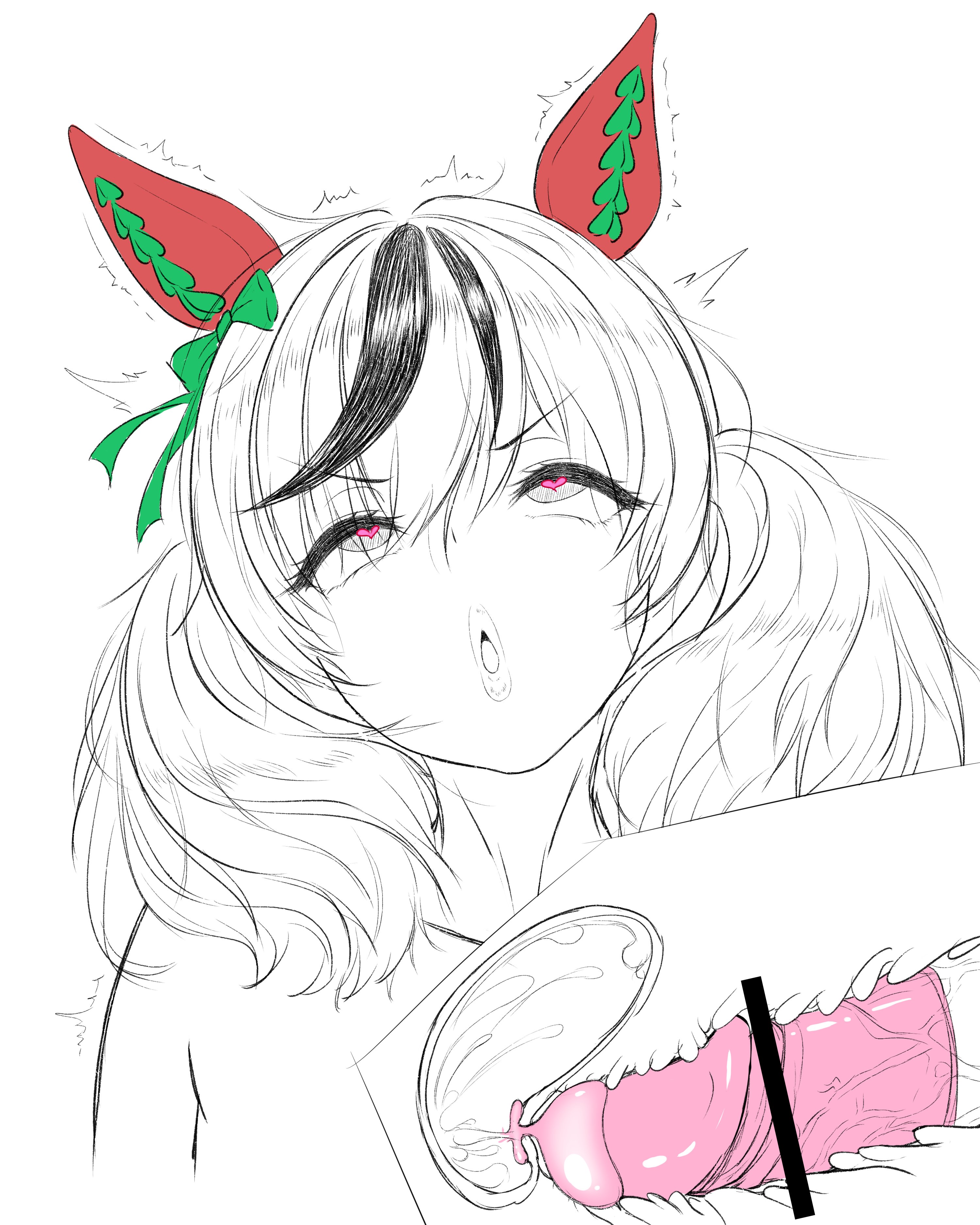 broken condom, cum in pussy, neko4xmata (mao zhuo), nice nature (umamusume), tongue out, umamusume, umamusume pretty derby