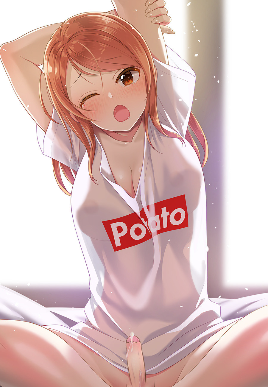 anonfutashopper (editor), big breasts, breasts, futa only, futanari, intersex, orange hair, tagme
