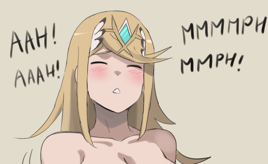 1girls blonde_hair blush closed_eyes cropped jourd4n long_hair looking_pleasured mythra nintendo solo xenoblade_(series) xenoblade_chronicles_2