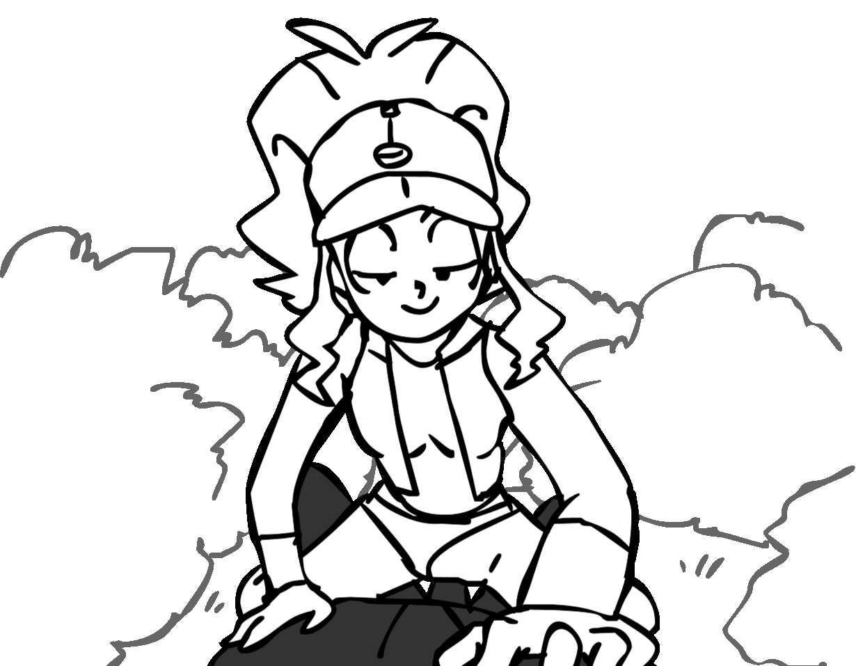 1boy, 1girls, animated, black and white, bottomless, color, colored, cowgirl position, dominant female, female, female on top, hilbert (pokemon), hilda (pokemon), human, lying, lying on back, male, outdoors, outside, panties, panties aside, penetration, penis, pokemon, pokemon bw, public, pussy, riding, sex, shaved pussy, smile, smiling, tagme, vagina, vaginal, vaginal penetration, w.t.dinner