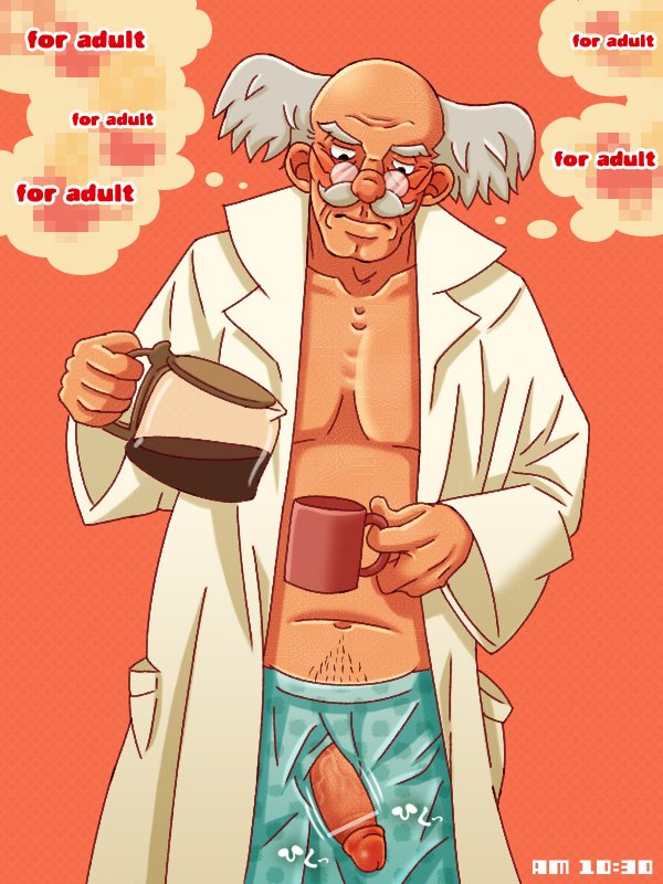 boxers coffee dobnezumi dr._wily male_only mega_man mega_man(classic) nude old_man penis robe underwear