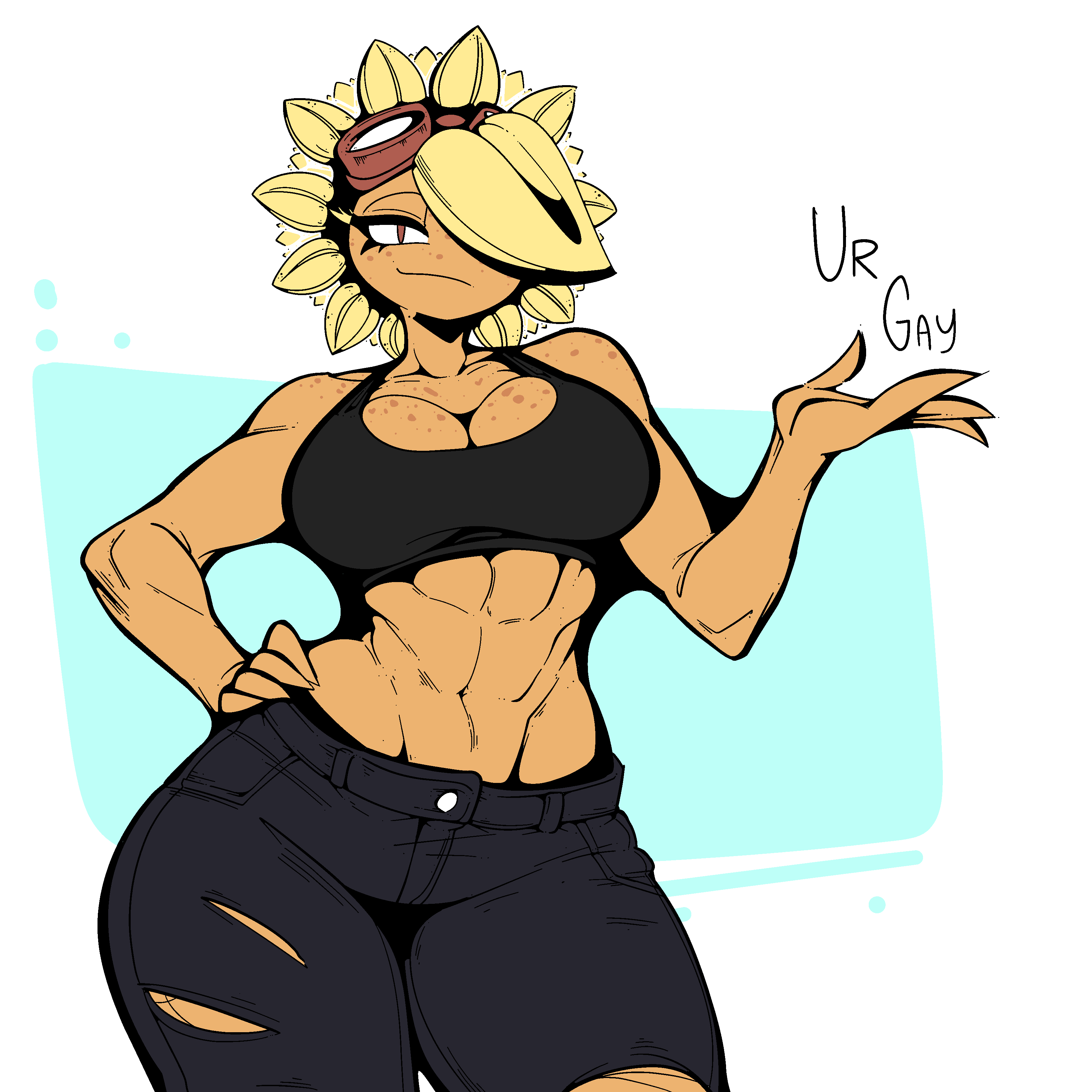 1girls, abs, anthro, anthrofied, ass, big breasts, breasts, electronic arts, female, flora fauna, plant, plant humanoid, plantie, plants vs zombies, plants vs. zombies, popcap games, snoozysoozyy, solar flare (pvz), sunflower (pvz), text, video game character, video games