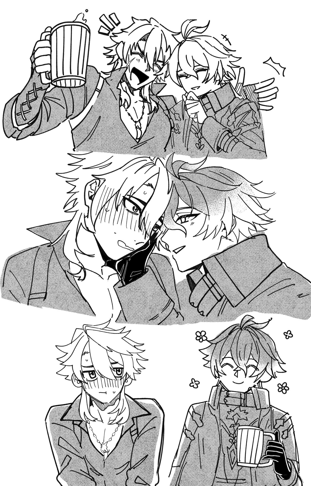 2boys, flins (genshin impact), gay, male, male only, male/male, masculine, varka (genshin impact)