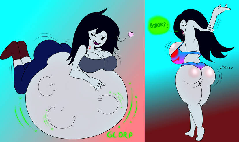 1girls adventure_time ambiguous_gender ambiguous_prey ass_expansion ass_growth black_hair breast_expansion breast_growth burping clothed digestion digestion_noises fangs female female_pred grey_skin heart huge_ass huge_breasts huge_thighs hyper_belly laying_on_stomach long_hair lying_on_stomach marceline marceline_abadeer marceline_the_vampire_queen mobiustheice one_eye_closed struggling_prey thigh_expansion thigh_growth timeskip vampire vampire_girl vore vore_belly white_skin wobbling_ass