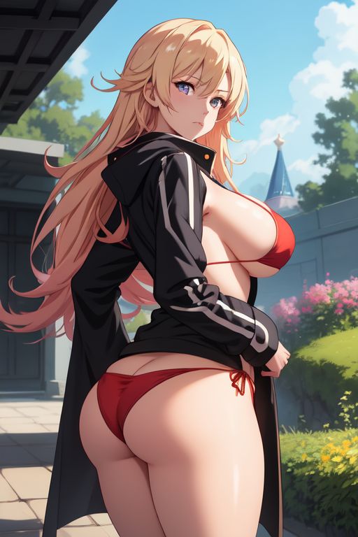 1girls absurd_res adidas ai_art ai_clothes ai_generated ai_hands blonde blonde_hair breeches female female_only generic_ai_face huge_ass human human_only multicolored_eyes red_bra red_panties russian russian_girl sico sico_(artist)