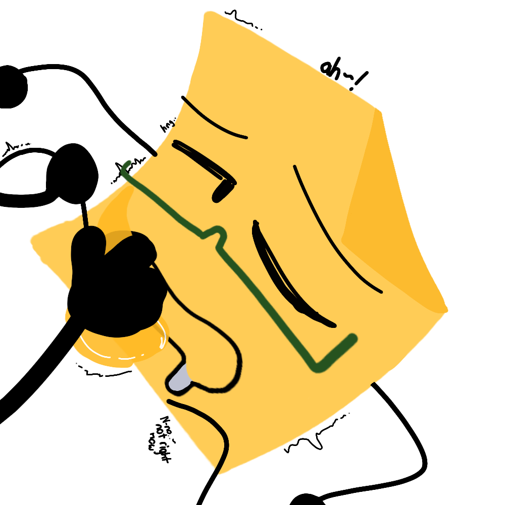 anonymous_character glasses green_glasses inanimate inanimate_object object object_oc object_show object_shows oc paper sticky_note tentacle yellow yellow_tentacle