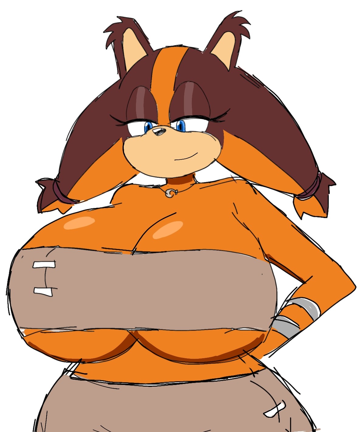1girls, alternate breast size, anthro, big breasts, boob window, breasts, clothed, female, female only, fur, furry, gigantic breasts, huge breasts, large breasts, momiji (artist), no bra, sega, solo, sonic (series), sonic boom, sonic the hedgehog (series), sticks the badger, underboob