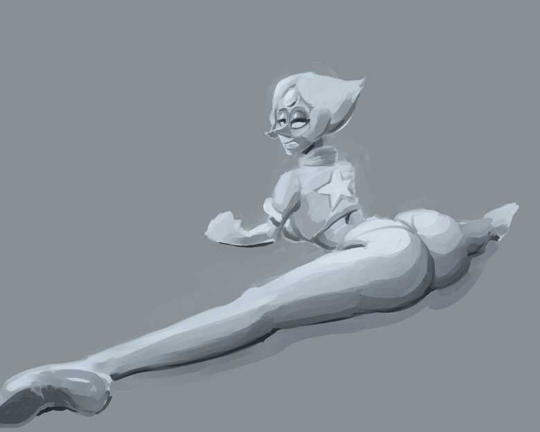 1girls, alien, alien girl, ass, big ass, female, gem (species), looking back, pearl (steven universe), putricia, splits, steven universe
