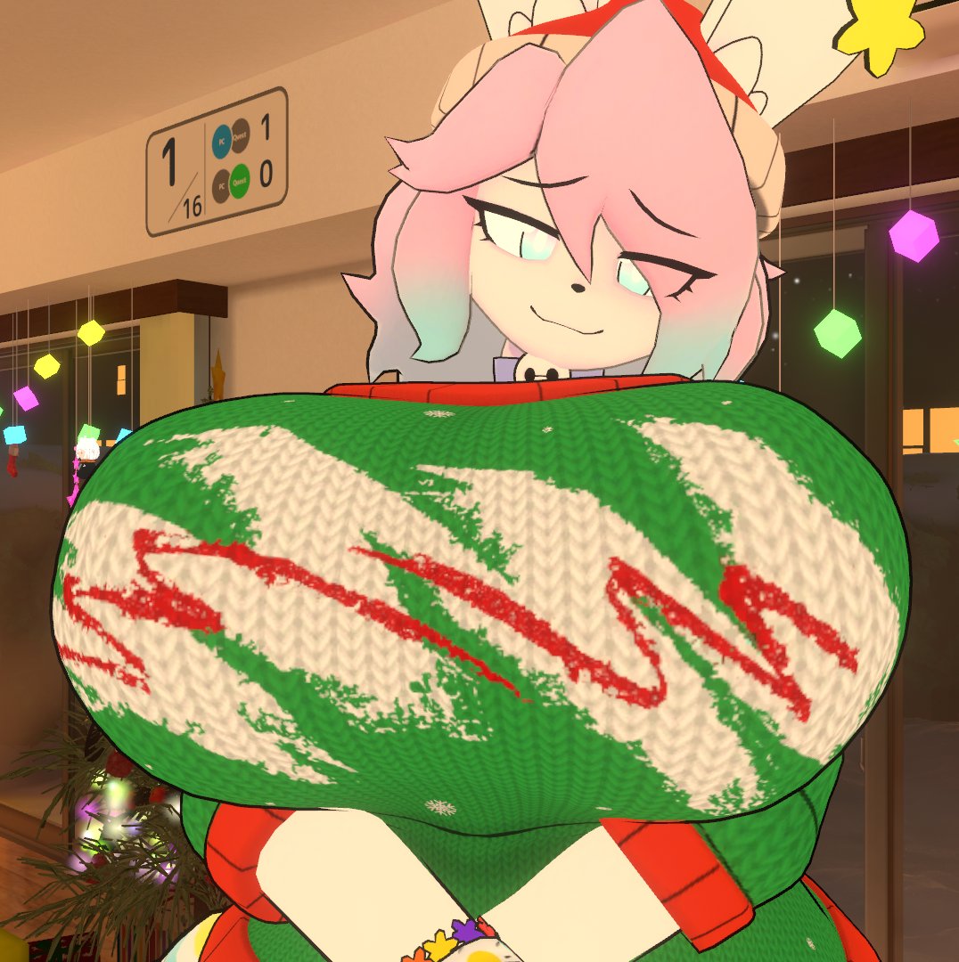 1boy, big breasts, breasts, busty male, furry, huge breasts, male, male only, male with breasts, peanut butter (theycallhimcake), theycallhimcake, ugly sweater