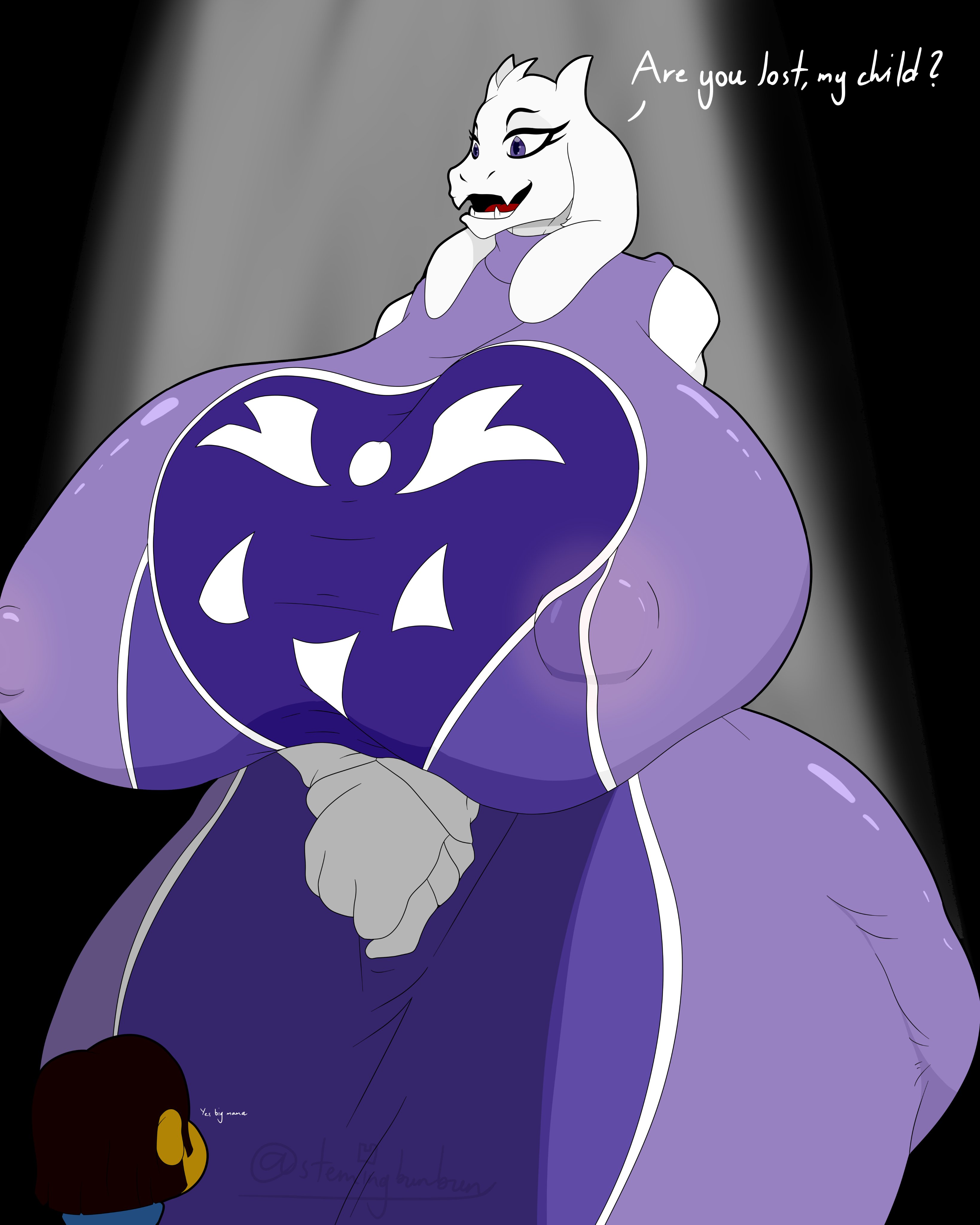 1girls, 2021, 4k, anthro, ass, big ass, big breasts, big nipples, breasts, cleavage, clothed, clothes, fat ass, female, frisk, furry, giantess, gigantic breasts, grey background, hi res, highres, huge ass, huge breasts, huge butt, huge nipples, larger female, milf, nipples, no humans, simple background, stemingbunbun, thick, thick ass, thick thighs, thigh highs, thighhighs, thighs, toriel, undertale, wide hips