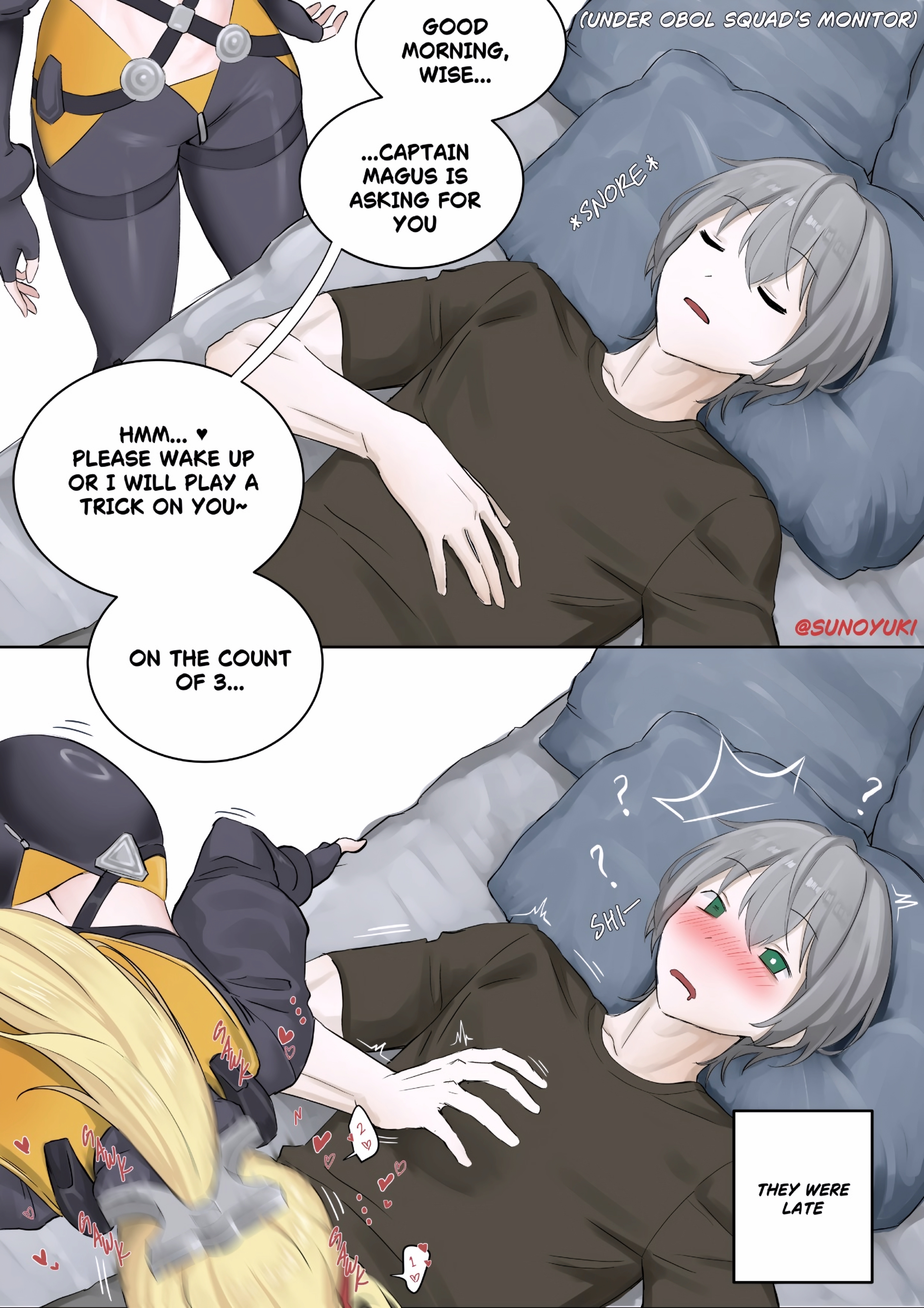 1boy, 1girls, blonde female, blowjob, hi res, highres, huge ass, huge breasts, long hair, oral, oral sex, sucking, sucking penis, sunoyukey, trigger (zenless zone zero), wise (zenless zone zero), zenless zone zero