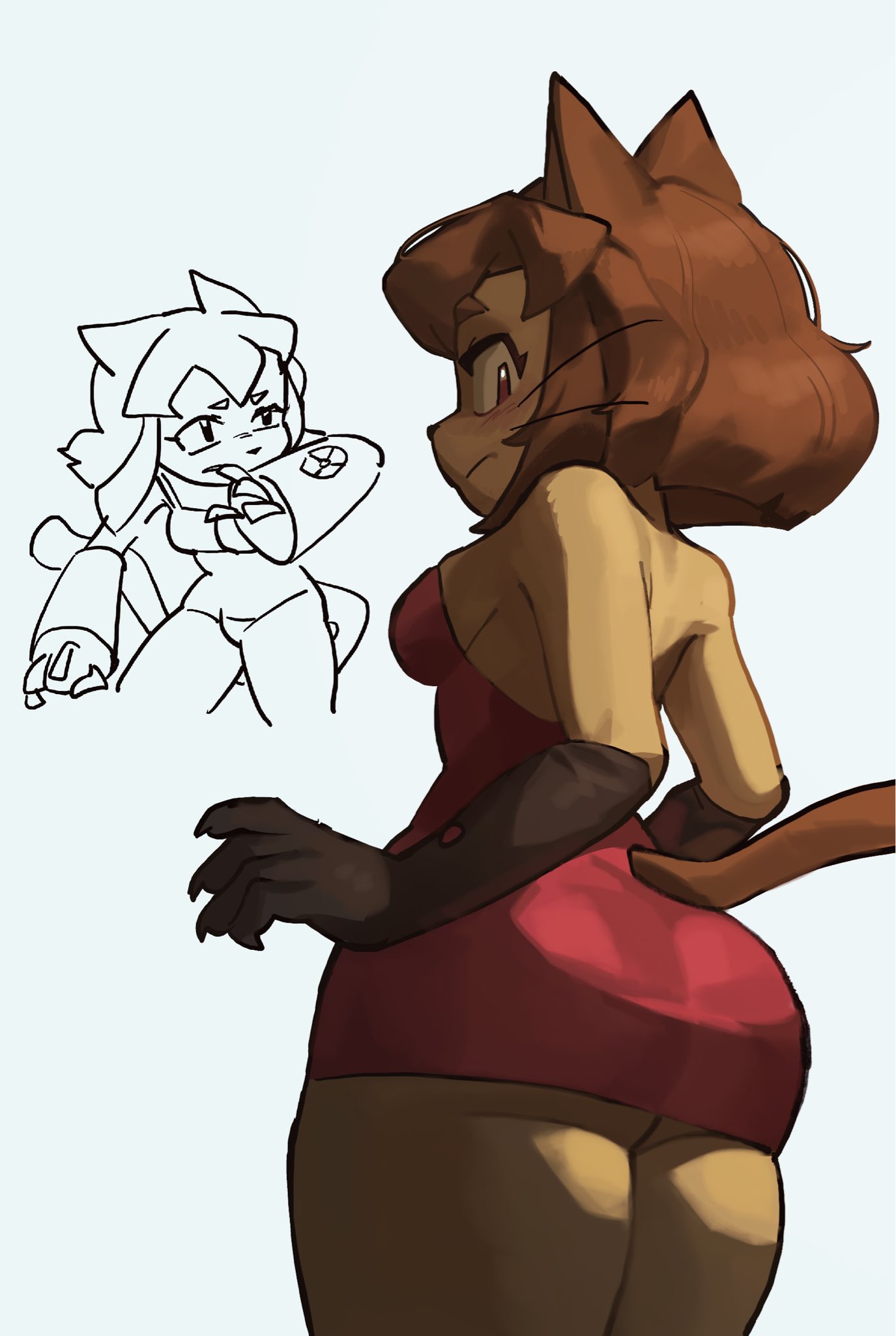 1girls, anthro, ass, big breasts, breasts, female, female focus, female only, gameoverse, glitch productions, huge ass, huge breasts, kit (gameoverse), large ass, large breasts, perepoire, simple background, solo, thick thighs, thighs, wide hips