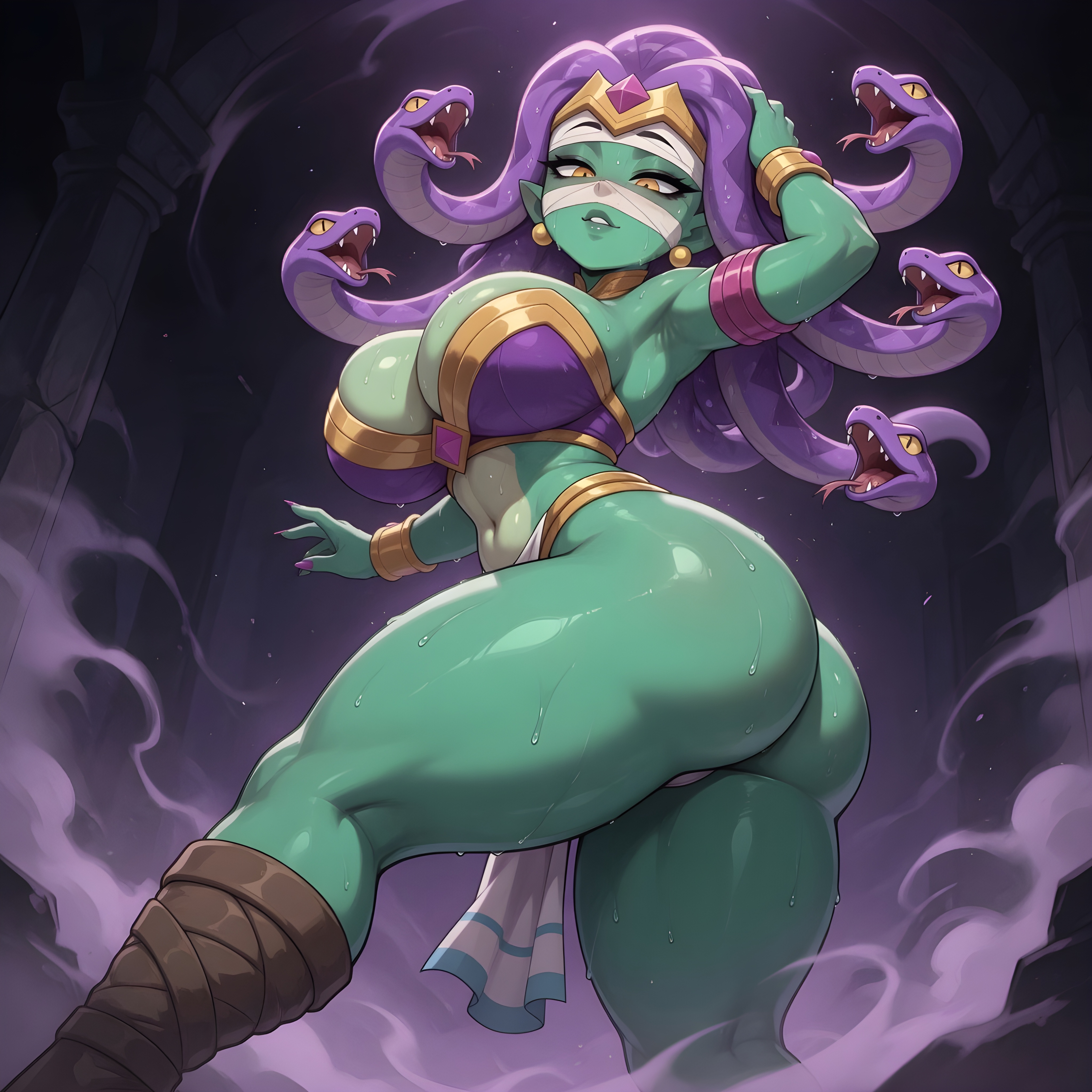 1female, 1girls, ai generated, ass, big ass, big breasts, big butt, brasil louco, brawl stars, bubble ass, bubble butt, clothed, clothed female, curvaceous, curvy, curvy body, curvy female, curvy figure, emz (brawl stars), female, female focus, female only, full body, fully clothed, huge breasts, large ass, large breasts, looking at viewer, looking down, mature, mature female, mature woman, medusa, medusa emz (brawl stars), seducing, seducing viewer, seductive, seductive look, seductive pose, seductive smile, sexy, sexy body, sexy pose, snake, solo, solo female, solo focus, supercell, supercell (company), tagme, teen, teen girl, teenage girl, teenager, thick, thick ass, thick body, thick butt, thick legs, thick thighs, voluptuous, voluptuous body, voluptuous female, zombie, zombie girl