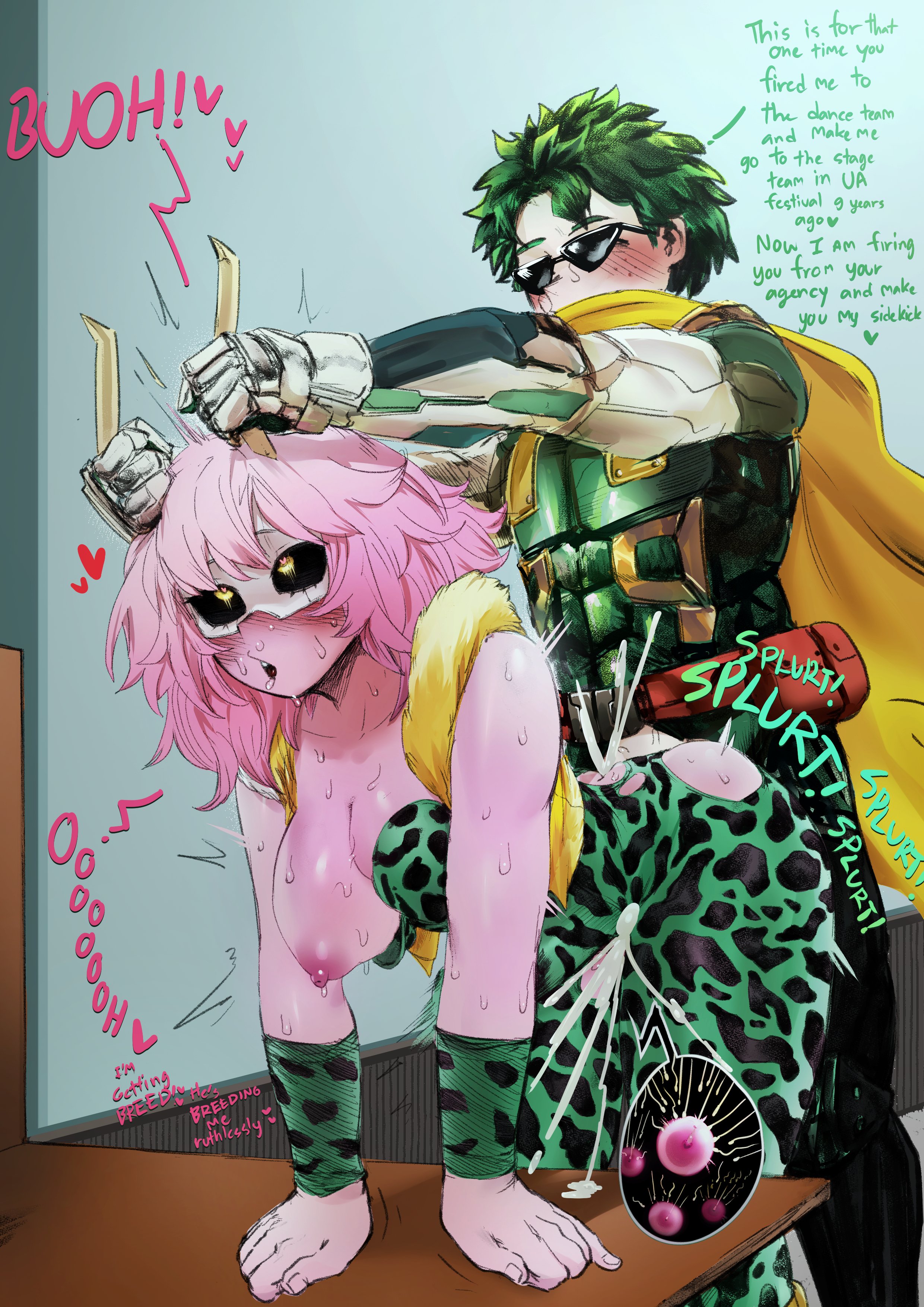 1boy, 1girls, amano44, ass, balls, big balls, big cock, big nipples, big penis, blush, blush lines, blushing, boku no hero academia, boku no hero academia (finale), boobs, breasts, butt, cock, cum, cum in pussy, cum inside, cumming, cumming while penetrating, doggy style, doggystyle, english text, female, from behind, gigantic balls, gigantic cock, gigantic penis, green hair, heart, heart symbol, heart-shaped pupils, hips, horn, horns, huge balls, huge cock, huge nipples, huge penis, imminent pregnancy, impregnation, izuku midoriya, japanese, japanese female, japanese male, long hair, male, massive balls, massive cock, massive penis, medium ass, medium boobs, medium breasts, medium butt, medium tits, mina ashido, mina ashido time-skip, my hero academia, my hero academia (finale), nipples, open mouth, ovum, ovum meets sperm, ovum penetration, penetration, penis, penis in pussy, pink body, pink hair, pink skin, post-timeskip, short hair, small ass, small boobs, small breasts, small butt, small tits, sperm, sperm cell, sperm dominating ovum, sperm meets ovum, text, text bubble, thighs, tits, vaginal penetration, x-ray