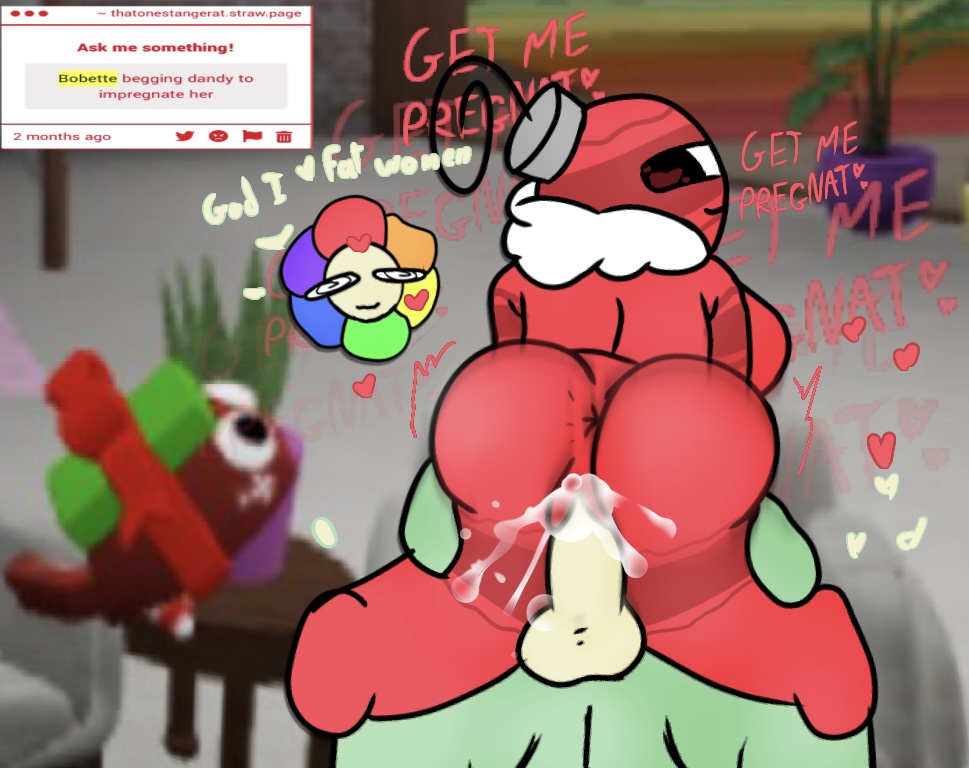 begging, begging for cum, begging for more, bigger dom, bigger dom smaller sub, bigger female, bobette (dandy's world), dandy (dandy's world), dandy's world, female , female focus, female on top, feral, gleeful gift pebble, pebble (dandy's world), pregnancy, pregnant, roblox, rough sex, round ass, small but hung, smaller male, thatsexyrat