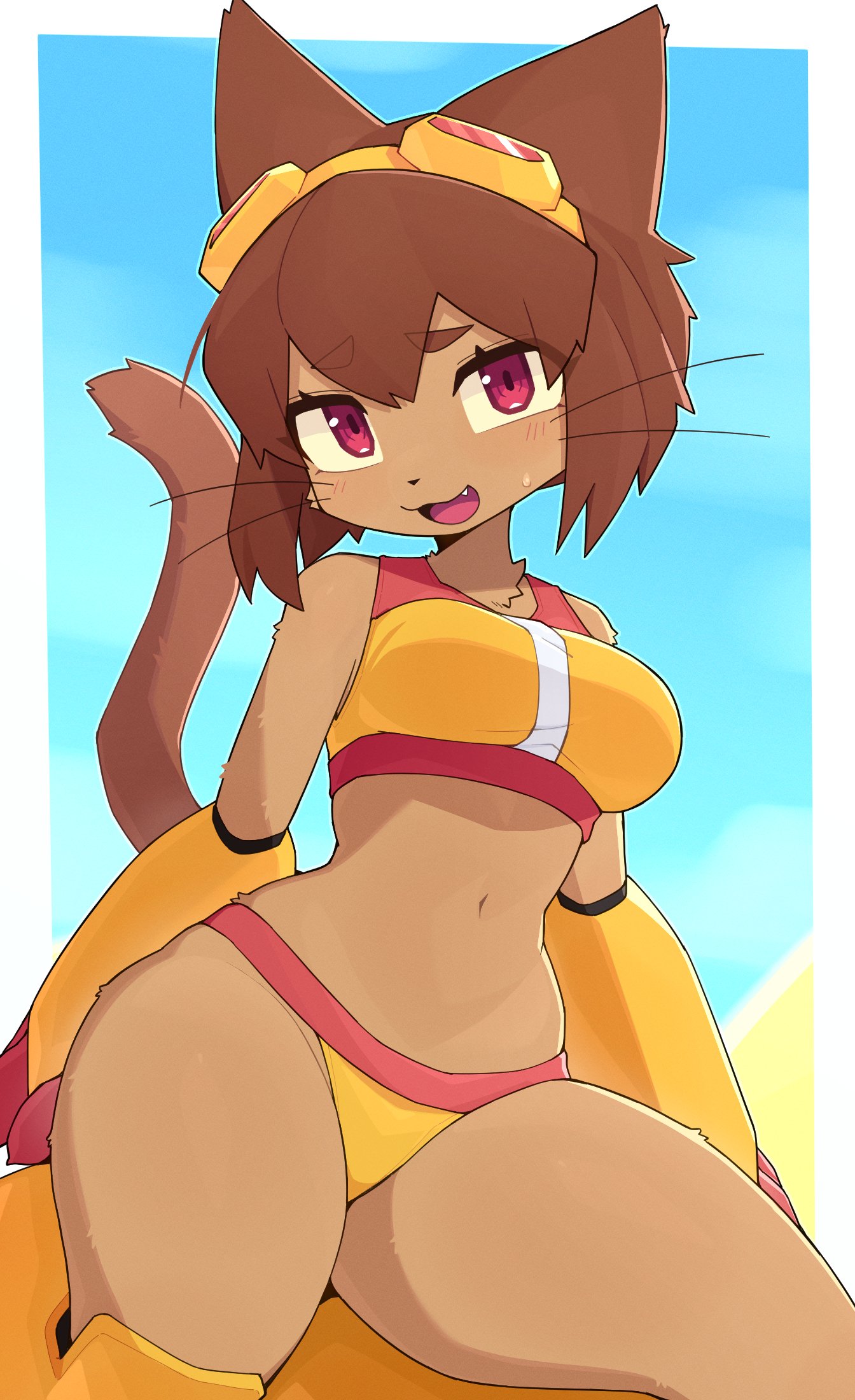 1girls, anthro, ass, big breasts, bikini, breasts, dev voxy, devil-vox, devvoxy, female, female focus, female only, gameoverse, glitch productions, huge ass, huge breasts, kit (gameoverse), large ass, large breasts, simple background, solo, swimsuit, thick thighs, thighs, wide hips