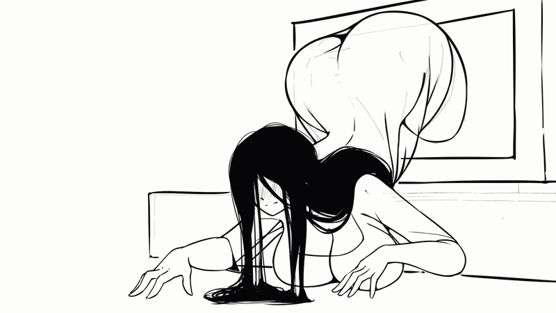 big ass, big boobs, big breasts, big butt, bread and butter, bread-n-butter, coming out of screen, coming out of tv, ghost, ghost girl, gif, long hair, original, sadako yamamura, samara morgan, shaking ass, shaking booty, shaking butt, solo, solo female, solo focus, tagme, the ring, twerking, yamamura sadako