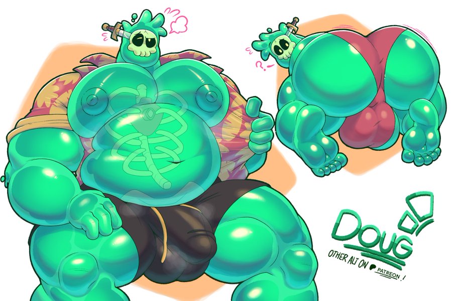 ass, bara, big ass, butt, darkpolari, doug (monster prom), gay, male, male only, monster prom, solo