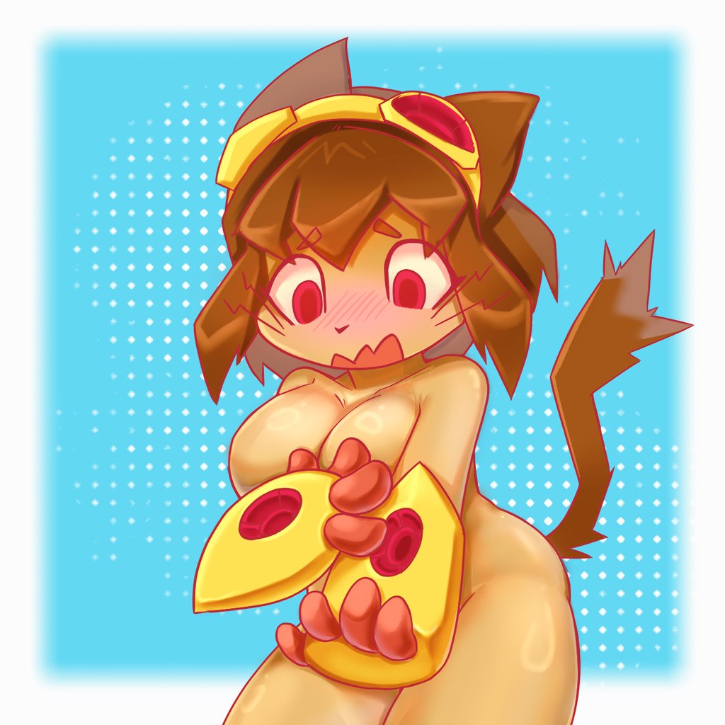 1girls, anthro, ass, big breasts, breasts, embarrassed, embarrassed nude exposure, embarrassed nude female, ene, enf, female, female focus, female only, gameoverse, huge ass, huge breasts, karani borbo, kit (gameoverse), large ass, large breasts, solo, thick thighs, thighs, wide hips