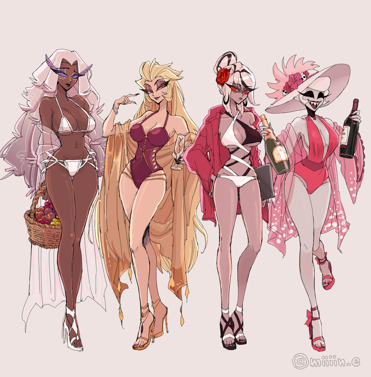 3demons, 4girls, 4milfs, amazon prime, angel, angel girl, bikini, carmilla carmine, cartoon, demon, demon girl, demon girls, demoness, demons, hazbin hotel, hazbin hotel (season 2), hellaverse, legs, lilith morningstar (hazbin hotel), mature, mature body, mature female, mature figure, mature woman, miiii, milf, milf body, milfs, rosie (hazbin hotel), sera (hazbin hotel), spindlehorse toons, standing, standing up, thighs, twitter, vivienne medrano, vivziepop