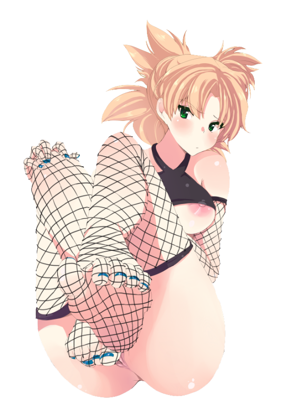 1girls, areolae, armwear, barely visible pussy, big breasts, black topwear, blonde hair, blonde-haired female, blue nail polish, blue nails, blue toenails, blush, breasts, feet, feet up, female, female focus, female only, fishnet armwear, fishnet stockings, fishnets, green eyes, inusen, legs crossed, light skin, light-skinned female, nail polish, naruto, naruto (series), naruto shippuden, nipple peek, nipples, partially clothed, pout, pussy, pussy peek, quad tails, short hair, soles, solo, solo female, solo focus, teal eyes, temari, thick thighs, thighs, topwear, transparent background