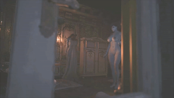 3d, accurate art style, alcina dimitrescu, animated, ass, big breasts, breasts, capcom, curvaceous, female, gif, grey skin, hat, huge breasts, monster girl, nude, nude female, nude mod, resident evil, resident evil 8: village, screencap, tall, third-party edit