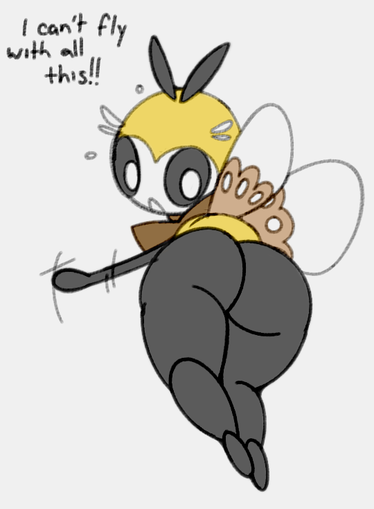 ambiguous_gender big_ass furry huge_ass nintendo pokémon_(species) pokemon ribombee simple_background text thick_thighs video_games vilepluff wide_hips