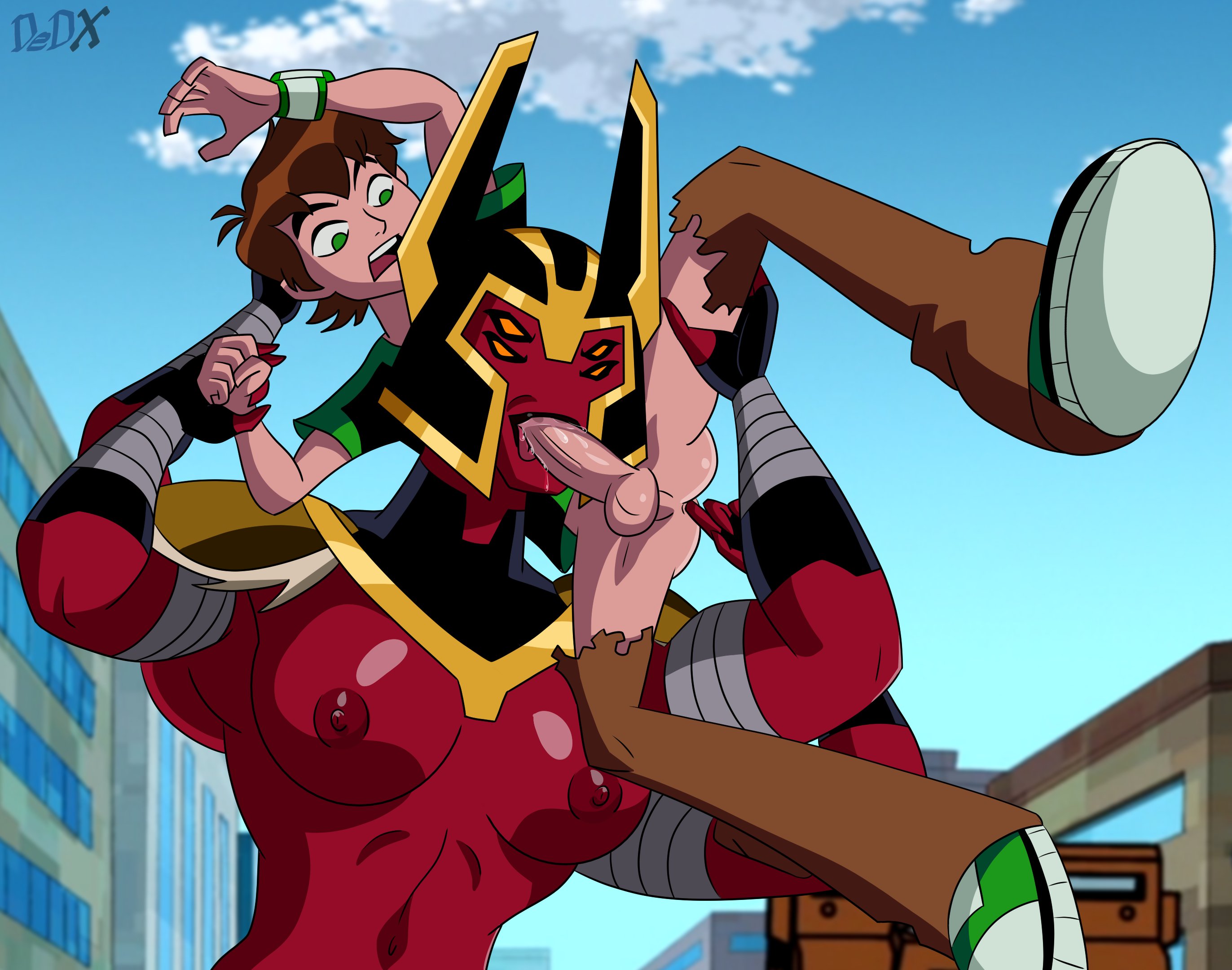 1boy, 1girls, 4 arms, 4 eyes, alien, alien girl, areolae, artist signature, ass, balls, ben 10, ben 10 omniverse, ben tennyson, ben tennyson (omniverse), black lipstick, breasts, cartoon network, dedx, duo, erect penis, exposed breasts, exposed penis, fellatio, fellatio domination, female, femdom, finger in ass, fingering, fingering ass, giantess fellatio, human, human on humanoid, humanoid, humanoid on human, interspecies, large breasts, lifting person, looma red wind, male, male human/female alien, male human/female humanoid, male/female, malesub, multi arm, multi eye, multi limb, muscular, muscular female, nipples, oral, penis, princess, public, public nudity, public sex, red body, red nipples, red skin, reverse rape, saliva, sex, suspended fellatio, tagme, testicles, tetramand, toned, toned female, torn pants, wet penis