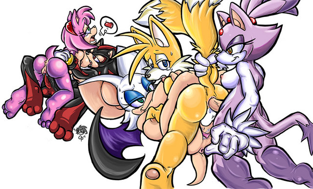 amy_rose anthro blaze_the_cat feet female fur furry futa_on_male futanari group_sex hedgehog intersex male male_penetrated opius penis rouge_the_bat shadow_the_hedgehog sonic_(series) straight tails