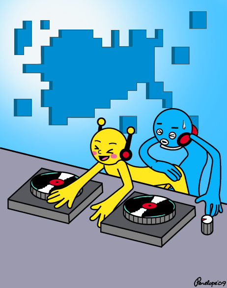 dj_yellow male/ambiguous rhythm_heaven rhythm_tengoku rhythm_tengoku_gold student student_(rhythm_heaven) yaoi