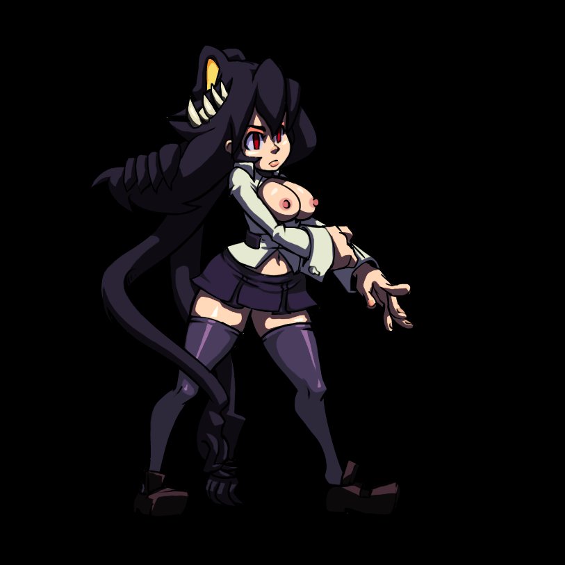 1girls breastless_clothes breastless_clothing edit female filia_(skullgirls) jomokin samson_(skullgirls) skullgirls topless_dress