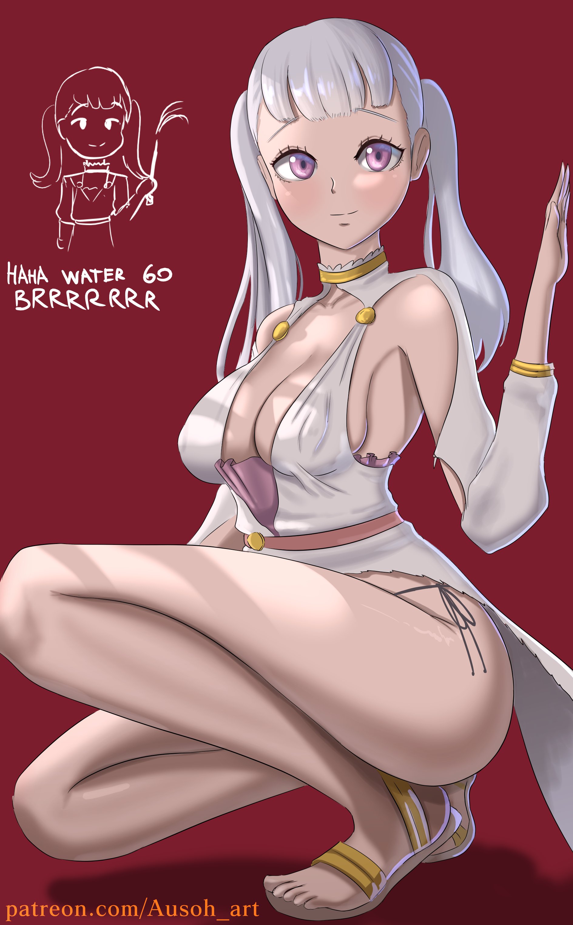 1girls, ausoh, black clover, female, female only, legs, noelle silva, solo, thick thighs, thighs