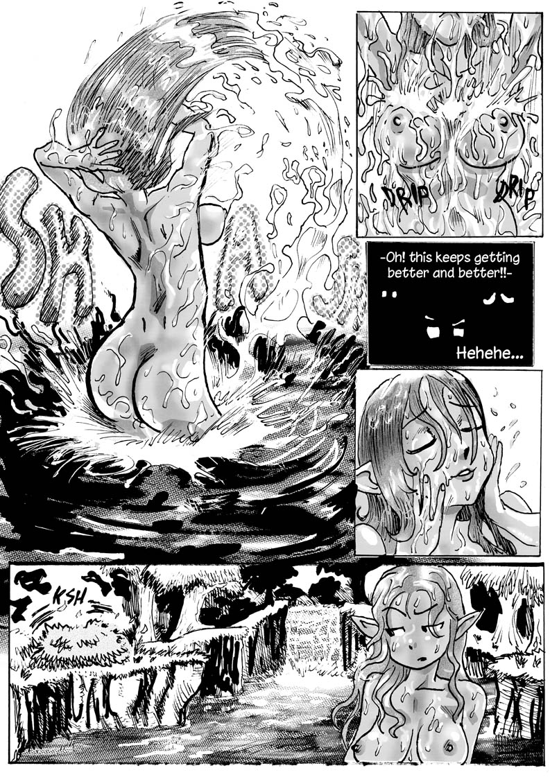 1girls ass bari_(ocarina_of_time) bathing comic comic_page deku_(tloz) deku_link deku_scrub hylian link long_ears long_hair malon nipples ocarina_of_time octorok pointy_ears saikyo3b the_legend_of_zelda unseen_male_face voyeur voyeurism wet