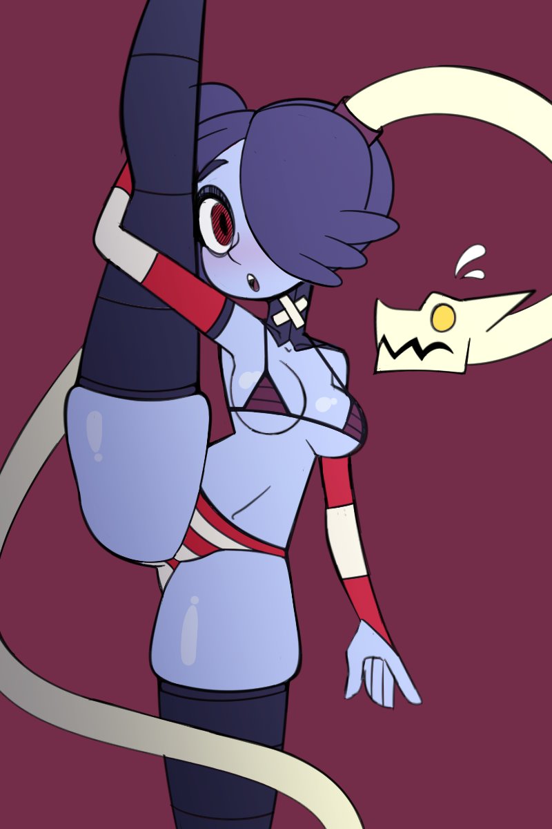 alternate version available, breasts, female, jomokin, leg lift, leviathan (skullgirls), skullgirls, squigly, thick thighs, thighhighs, thighs