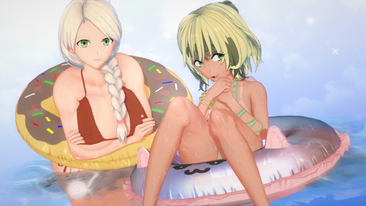 2girls 3d alternate_color alternate_costume alternate_hair_color alternate_hairstyle alternate_outfit alternate_version_at_source alternate_version_available beach big_ass big_breasts big_butt big_hips big_thighs bikini bikini_top blonde_hair cleavage darckanllel eva_(darckanllel) female female_focus female_only hourglass_figure huge_ass huge_breasts huge_butt huge_hips huge_thighs lilith_(darckanllel) looking_at_viewer milf mother mother_and_daughter sun_tanning tagme tanned tanned_skin white_hair wide_hips