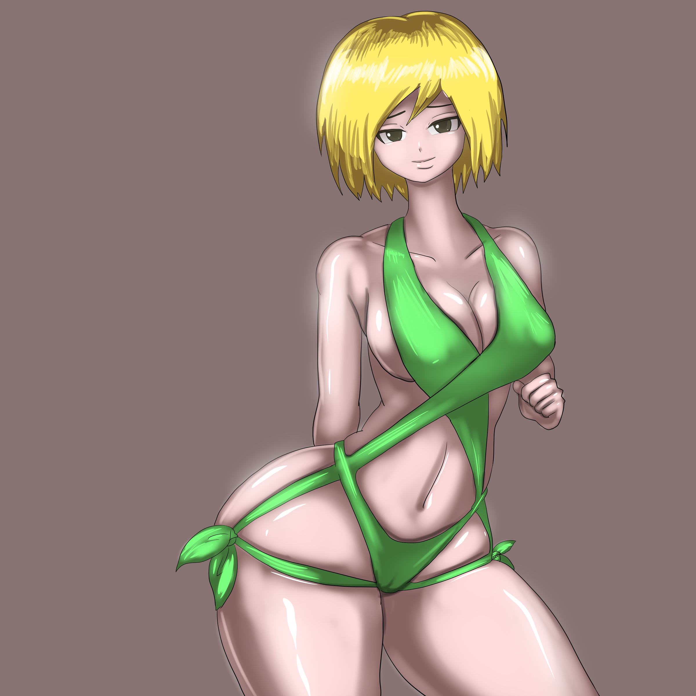 ass, big ass, big breasts, big butt, bikini, blonde hair, breasts, cameltoe, female, huge ass, huge breasts, large ass, large breasts, pon (artist), pussy