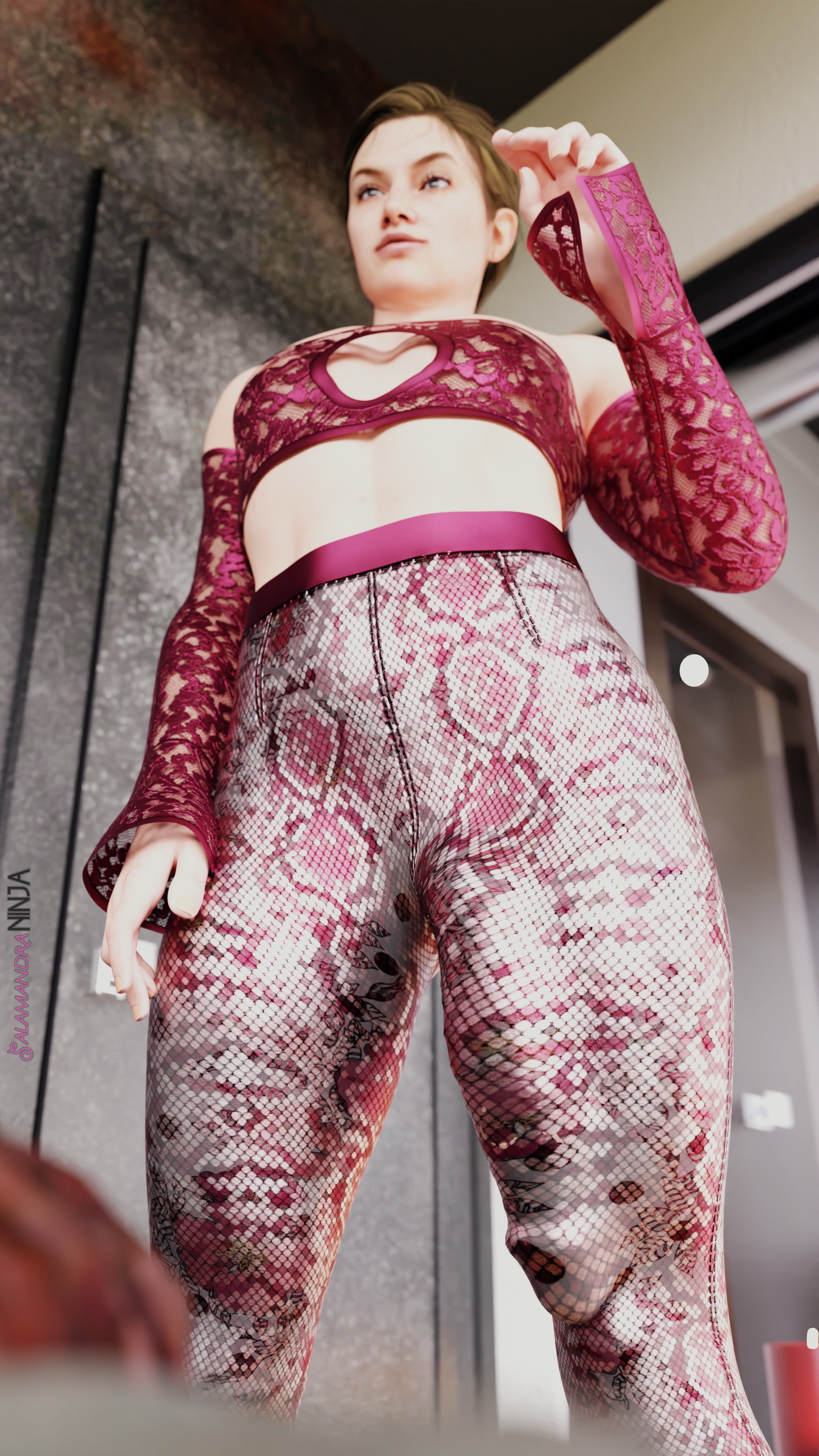1futa, 3d, abigail anderson, ass, athletic, athletic female, bare midriff, bed, bedroom, breasts, brown hair, female, futanari, intersex, long hair, navel, penis, penis bulge, salamandraninja, sex, tagme, the last of us, the last of us 2, threesome, yuri