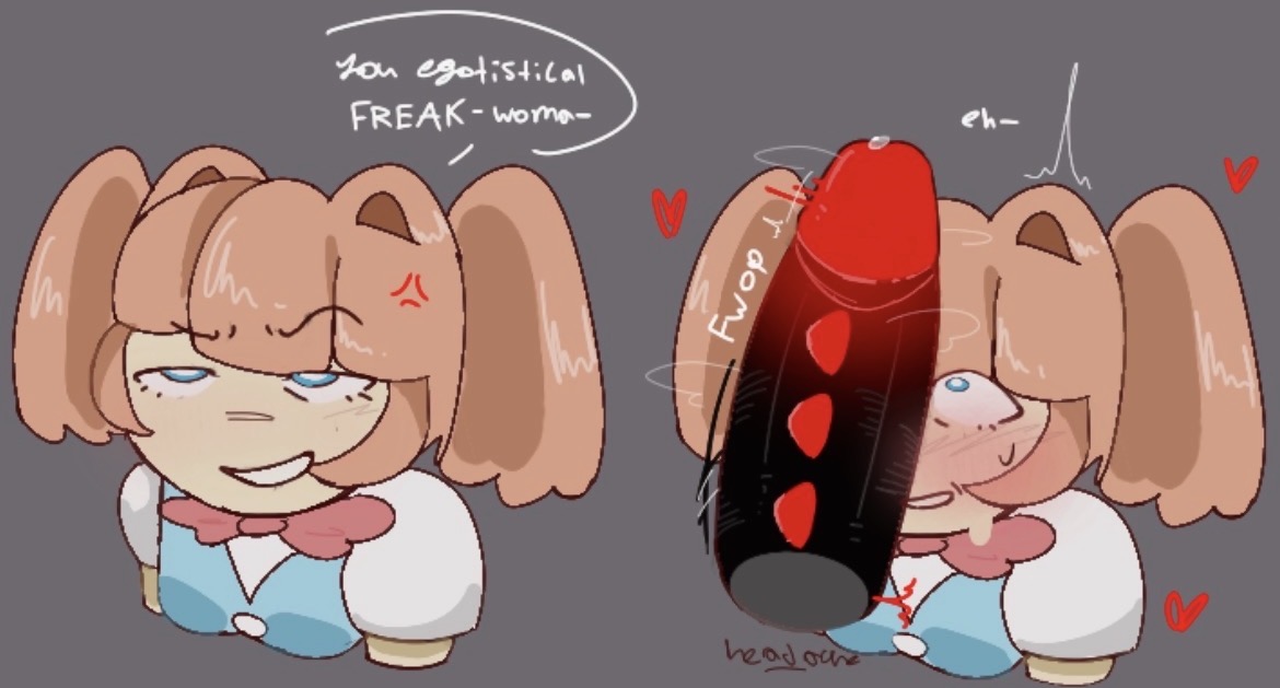 1futa, 1girls, anger vein, angry, bangs, big penis, blue eyes, blush, blush lines, blushing, bow, clothed, clothing, cock, dialogue, dick, dickgirl, disembodied penis, english text, female, female focus, folly (regretevator), futa on female, futa/female, futanari, head ache, heart, instant loss, lesbian, looking at penis, looking up, monster, monster cock, monster girl, motion lines, nervous, nervous smile, penis, penis on face, pink hair, precum, puffy sleeves, regretevator, roblox, roblox game, self upload, size difference, small breasts, smaller female, spiked penis, spikes, stat (regretevator), steam, submission, suprised, sweat, text, twintails, watermark, yuri