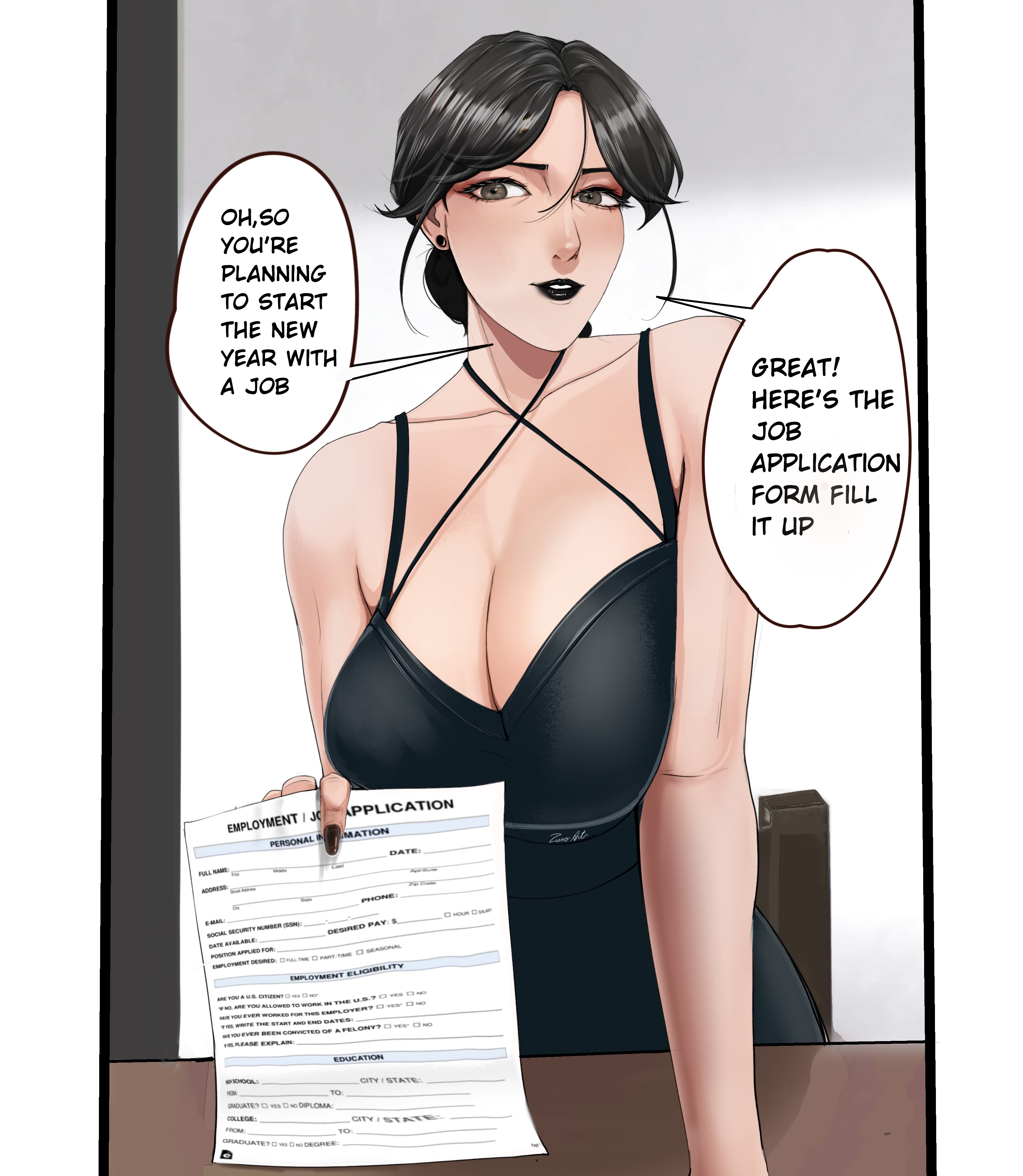 big breasts, breasts, breasts bigger than head, goth, gothic, huge breasts, milf, mommy, office lady