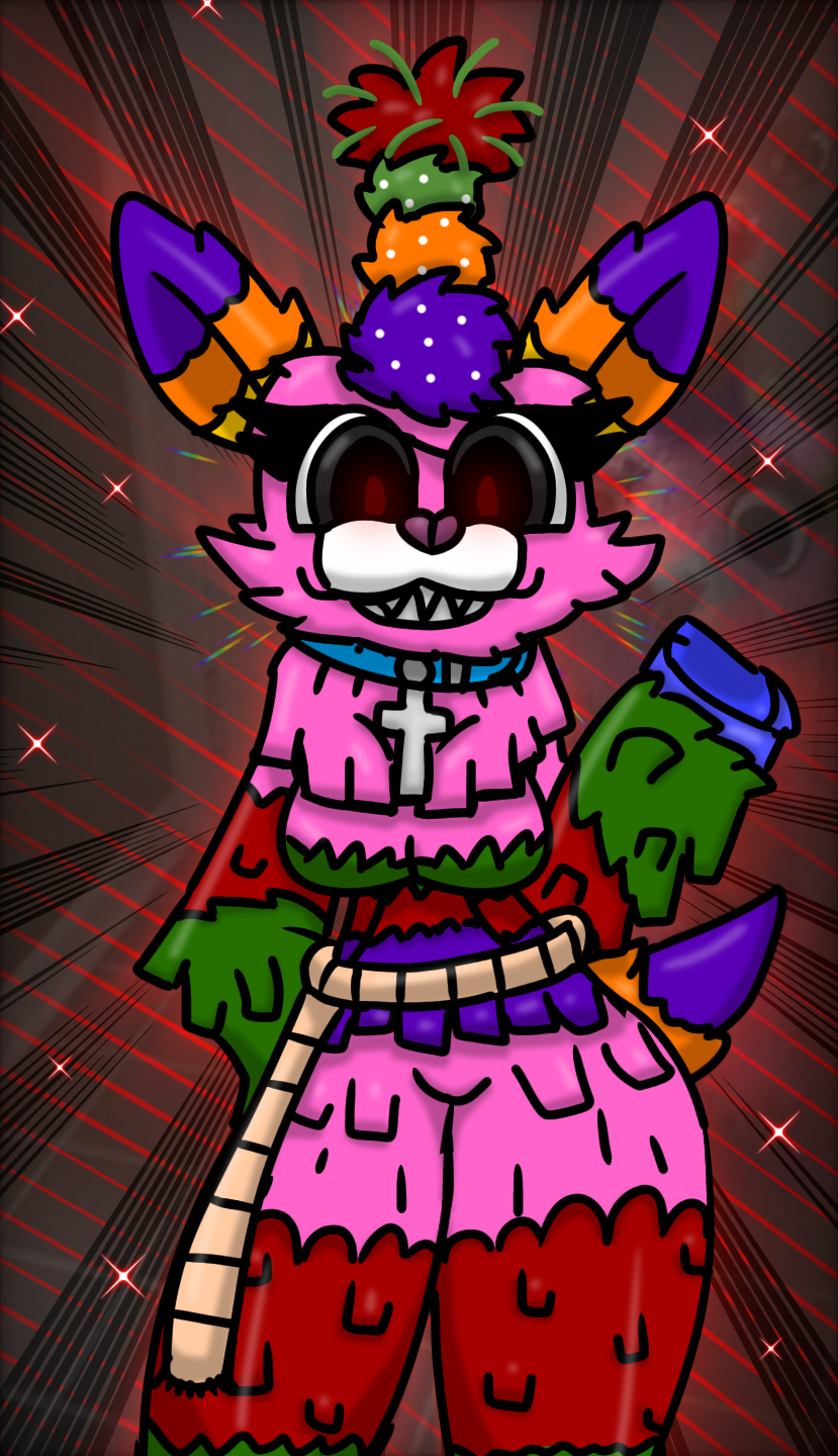 1girls cute furry llama pinata pink_body scary scp-956 scp_foundation smile solo wallpaper