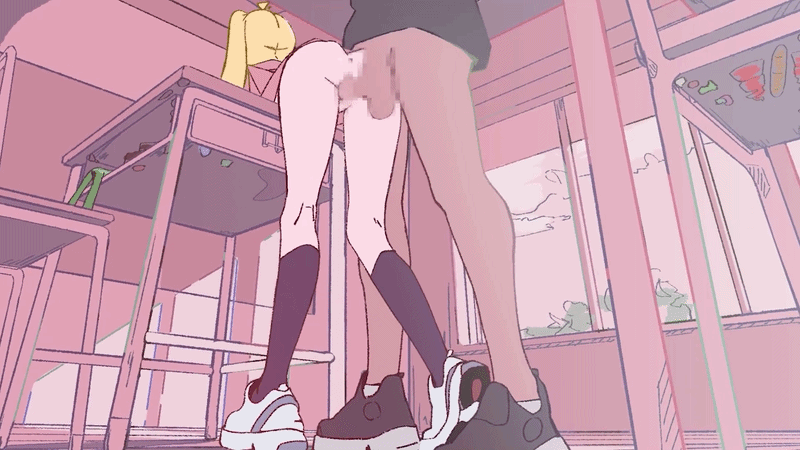 ?, 1boy, 1boy1girl, 1female, 1girls, 1male, 2d, 2d (artwork), 2d animation, 2d artwork, akita neru, animated, axfa, black socks, blush, blush lines, book, bottomless, censored, censored penis, classroom, clothed, clothing, desk, doggy style, female, gif, kgf kiko, knee socks, kneehighs, kneesocks, miko desh, mosaic censoring, on desk, on table, phone, pussy, pussy juice, saliva, saliva trail, school, school desk, school uniform, schoolgirl, schoolgirl uniform, sex, shoes, sneakers, socks, socks and shoes, table, tagme, that1lewddude, thorru, topwear, vagina, vaginal insertion, vaginal penetration, vaginal sex, vocaloid, x x, yellow eyes, yellow hair