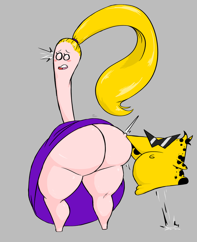 ass big_butt blonde_hair female homestar_runner male marzipan nippleghost spanking the_cheat thick_thighs wide_hips yellow_body