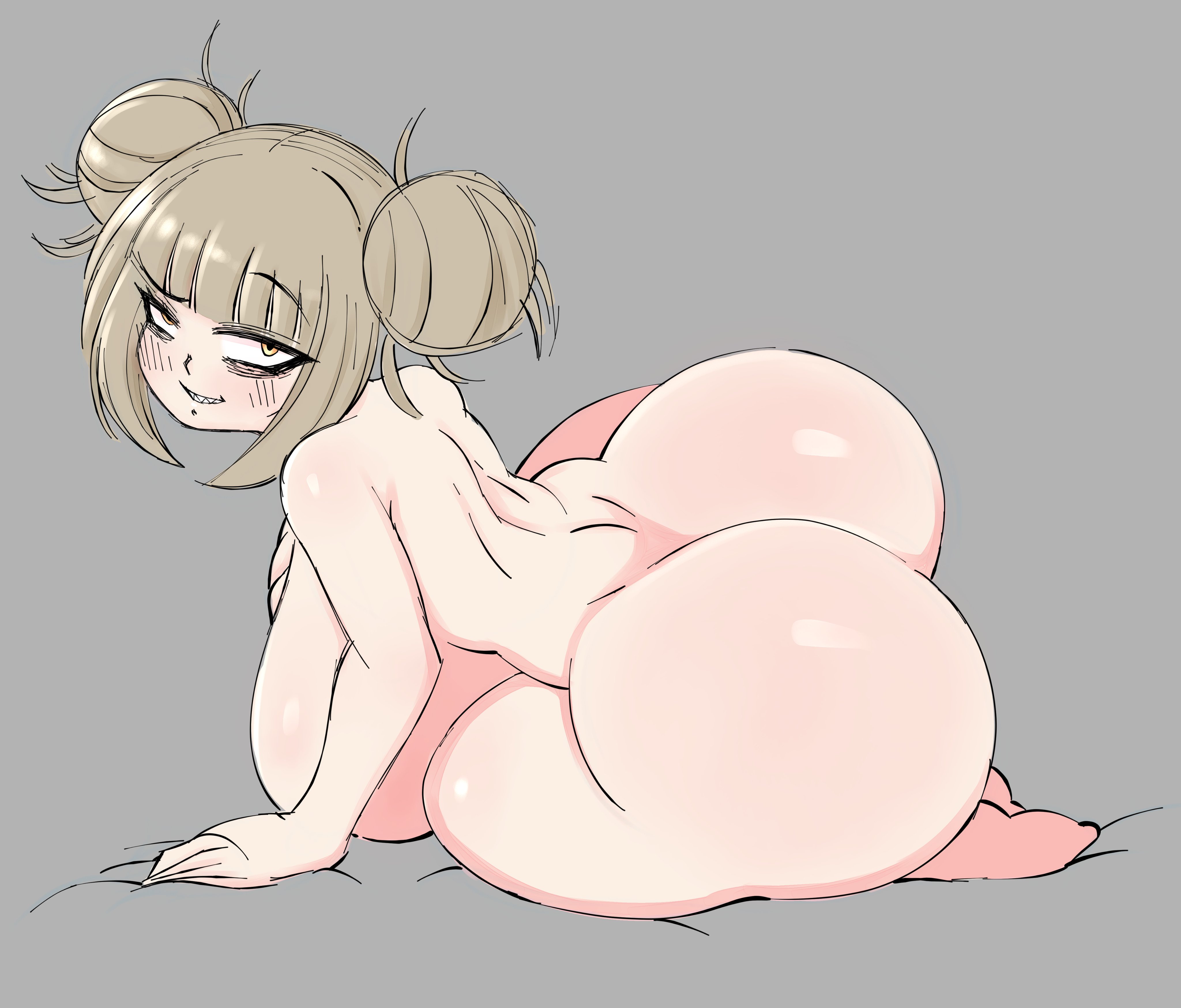 1girls, ass, big ass, big breasts, breasts, eye contact, female, himiko toga, huge ass, huge breasts, looking at viewer, my hero academia, nude, saltyxodium, shounen jump, thick thighs, yellow eyes