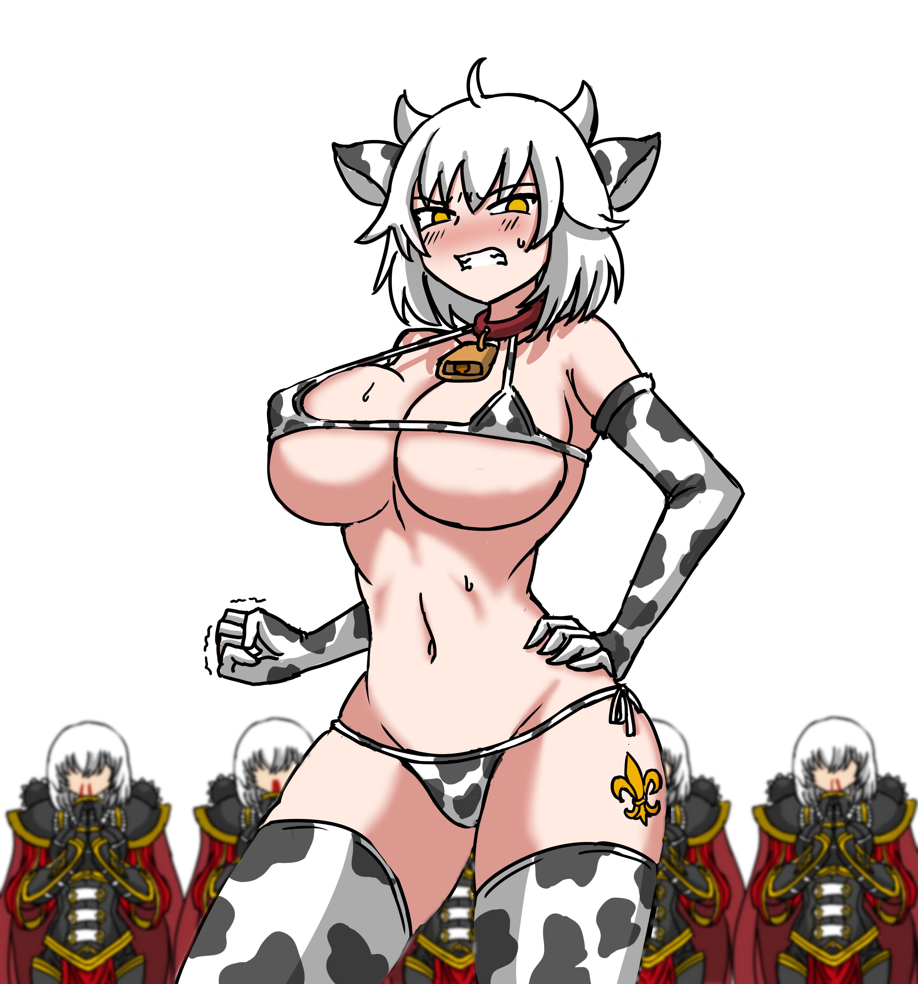 6+girls, 6girls, adepta sororitas, angry, angry face, bikini, breasts, cow print, deculture, embarrassed, female, female focus, female only, imperium of man, large breasts, magicalgirlnoir, multiple females, multiple girls, nosebleed, platinum blonde hair, power armor, power armor (warhammer), sister of battle, solo focus, thighhighs, warhammer (franchise), warhammer 40k