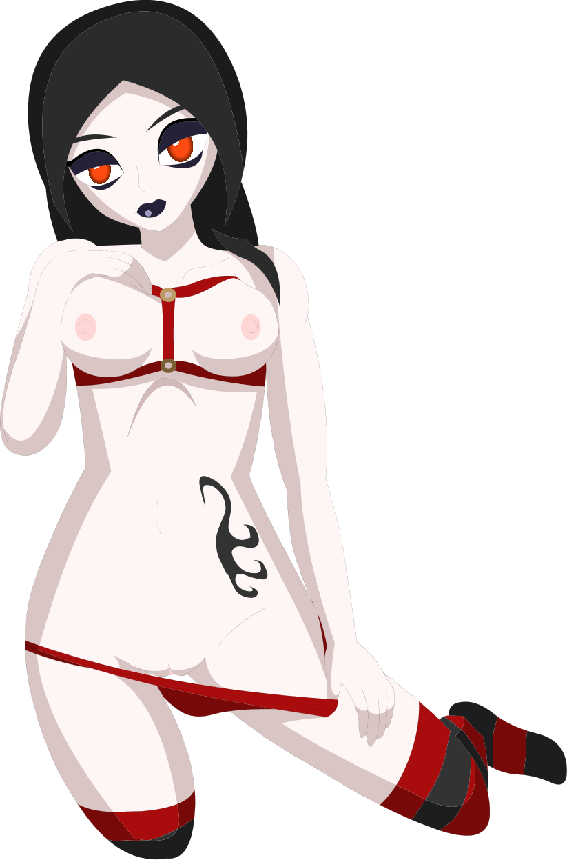 alpha_channel black_lipstick breasts cape color colored for_sticker_use goth gowa-san high_socks light_skin looking_at_viewer no_background panties png red_eyes sticker_template tagme tattoo transparent_background transparent_png unknown_character