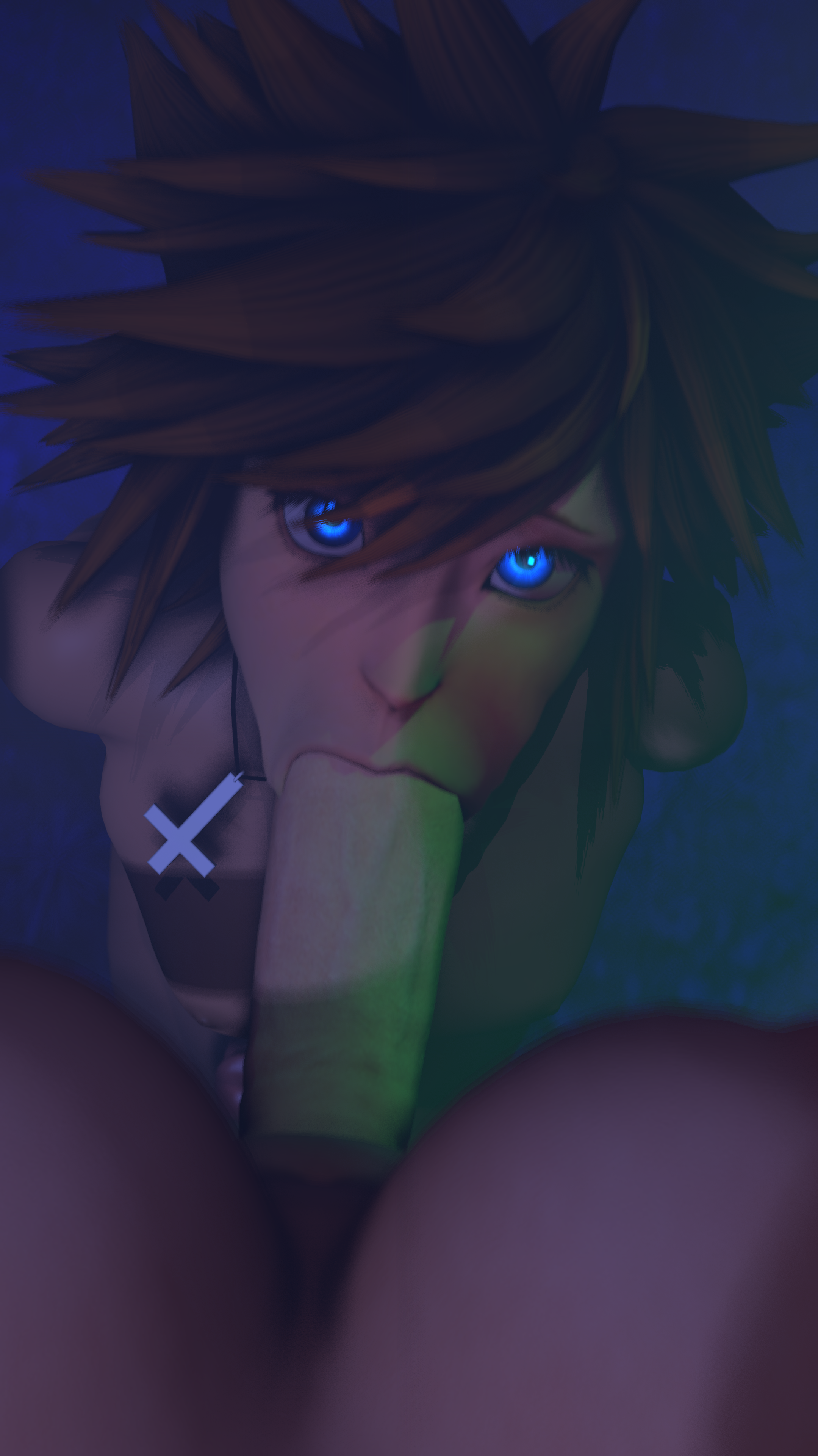 3d, aqua (kingdom hearts), blowjob, dickgirl, disney, femboy, futa on male, futanari, intersex, kingdom hearts, looking at viewer, male, male focus, naked, nipples, nude, oral, penis, pov, sfm, sora, sora (kingdom hearts), source filmmaker, square enix, sucking, zoeysfm