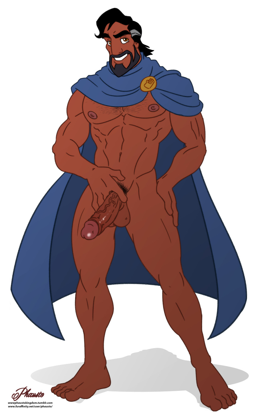 1boy abs aladdin aladdin_and_the_king_of_thieves arab_male cape cassim dilf disney hand_on_penis looking_at_viewer male male_only melanin muscular nude older_male penis phausto pubic_hair solo testicles veiny_penis