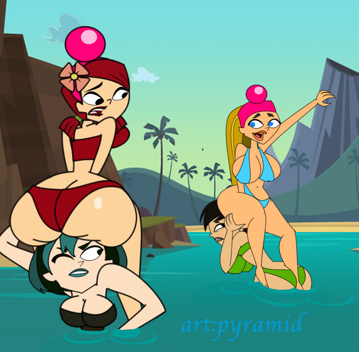 4girls ass ass_cleavage balance balloons big_ass big_breasts bikini bimbo breasts bubble_butt butt_crack carrying cleavage goth gwen_(tdi) hawaii large_ass lindsay_(tdi) multiple_girls partially_submerged pyramid_(artist) redhead sitting_on_face sky_(tdi) smothering_ass swimsuit teenager total_drama:_pahkitew_island total_drama:_revenge_of_the_island total_drama_island water wide_hips yuri zoey_(tdi)